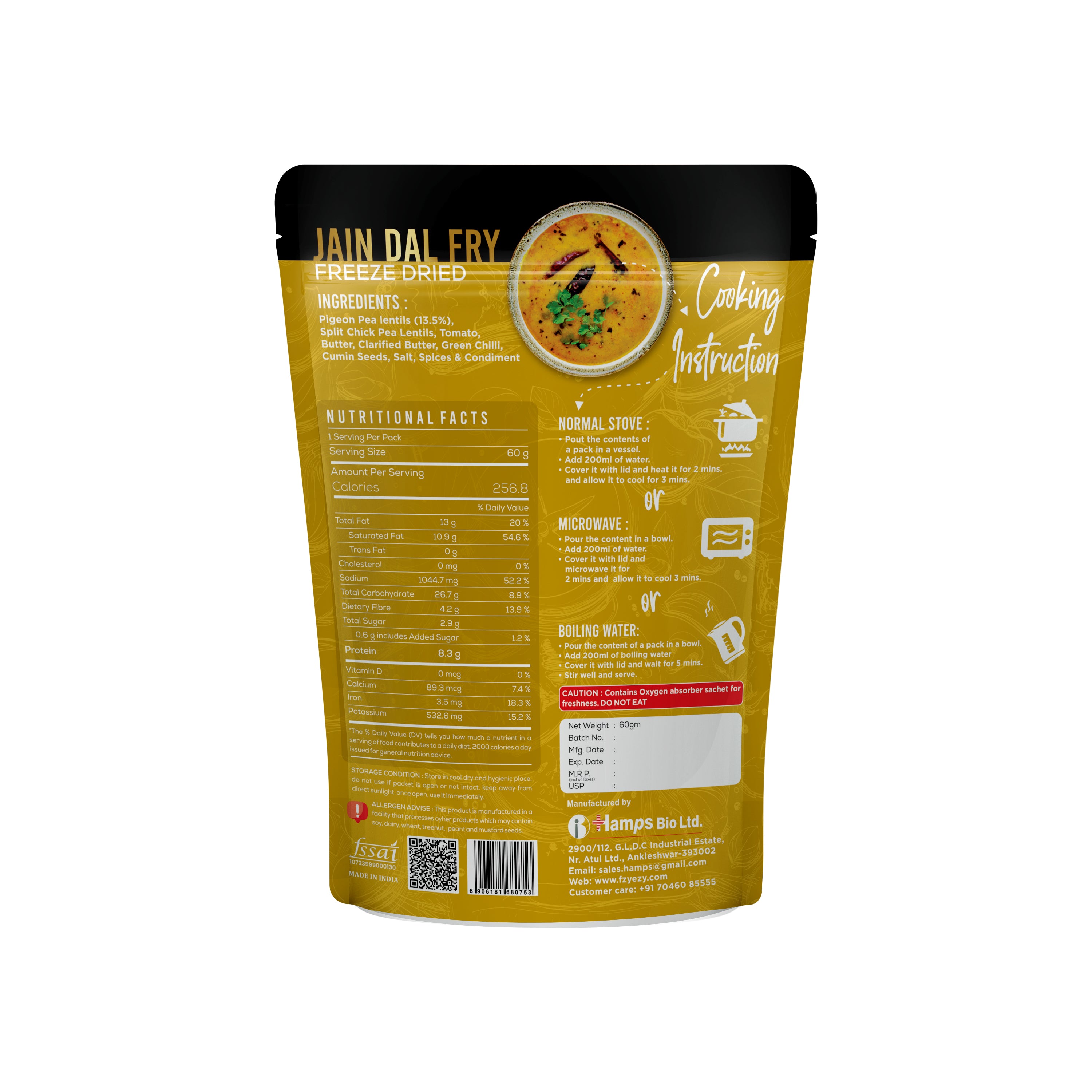 Freeze Dried Jain Dal Fry