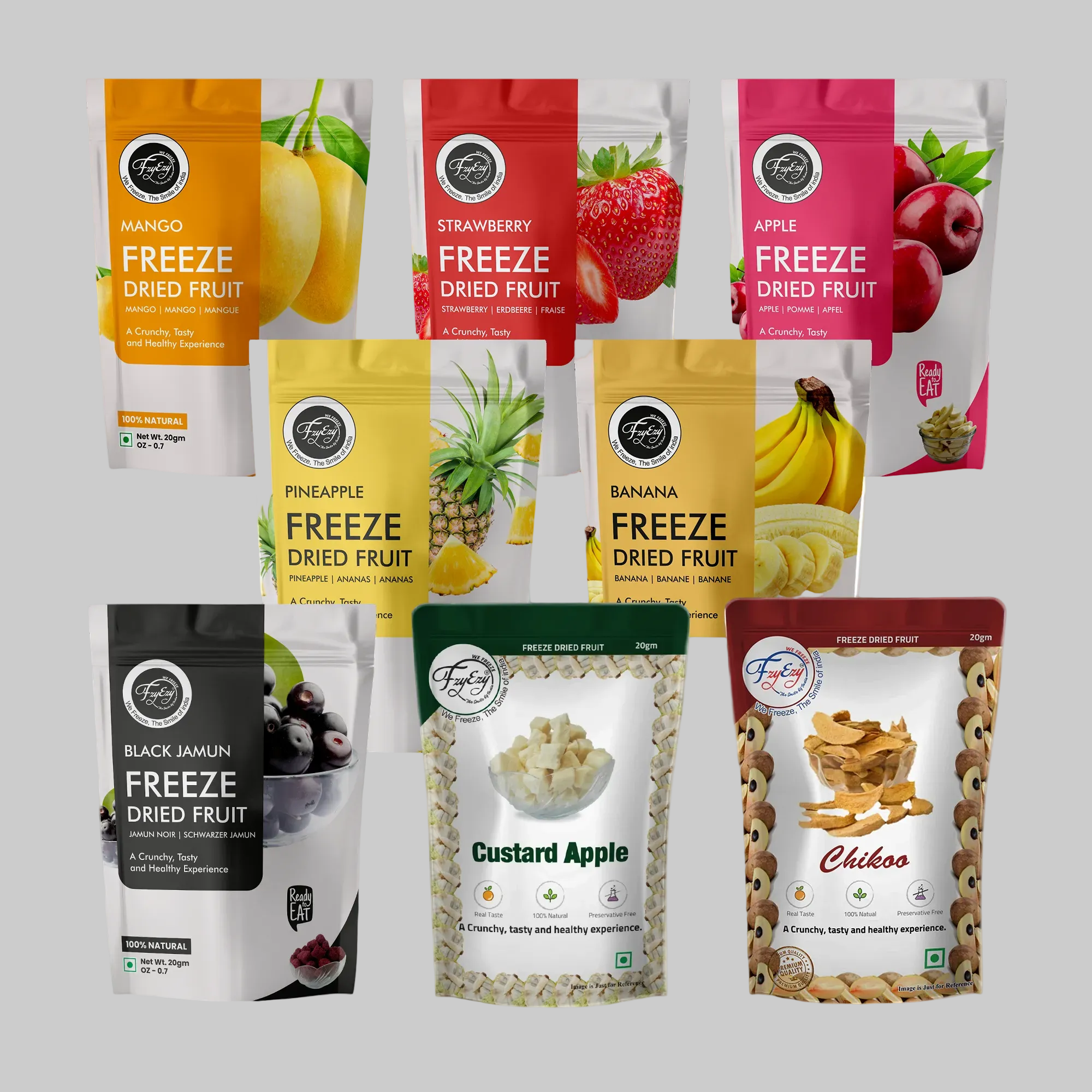 Freeze Dried Fruit Combo Of 8