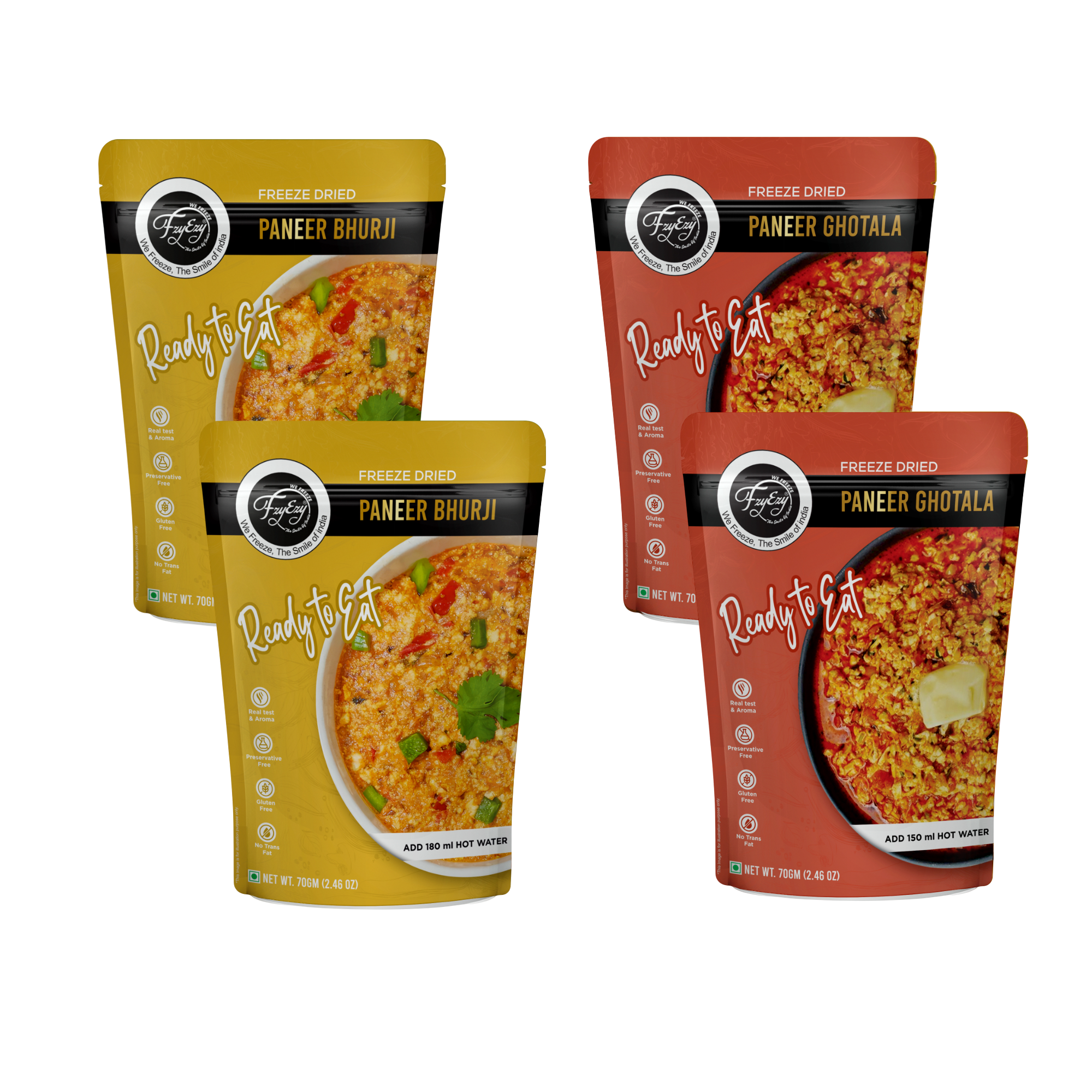 FzyEzy Ready-to-Eat Sabji Combo – 4 Meals Pack | Authentic Indian Vegetable Delights