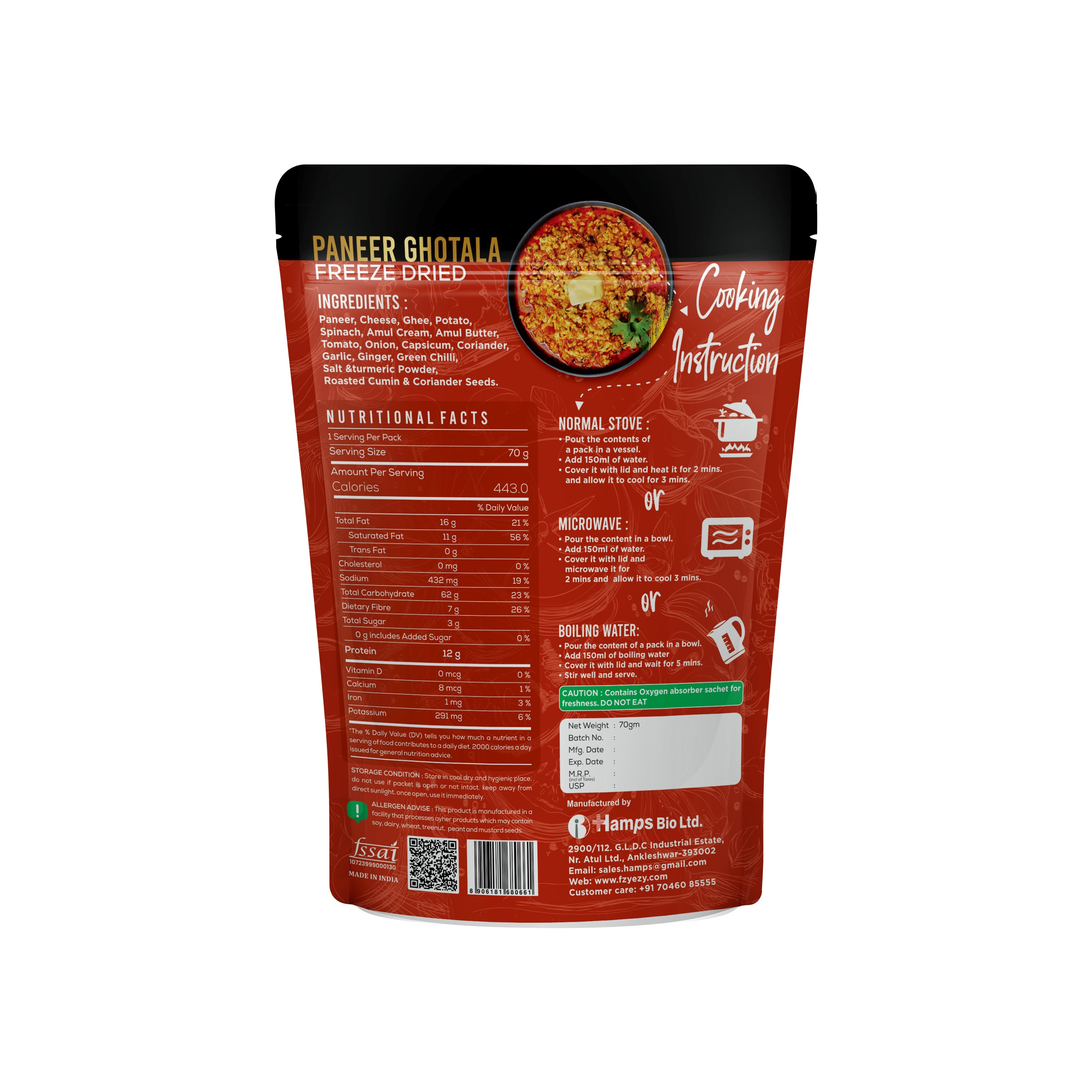 Freeze Dried Paneer Gotala