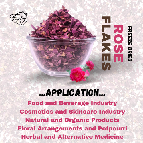 Freeze Dried Rose Petal Flakes Cut