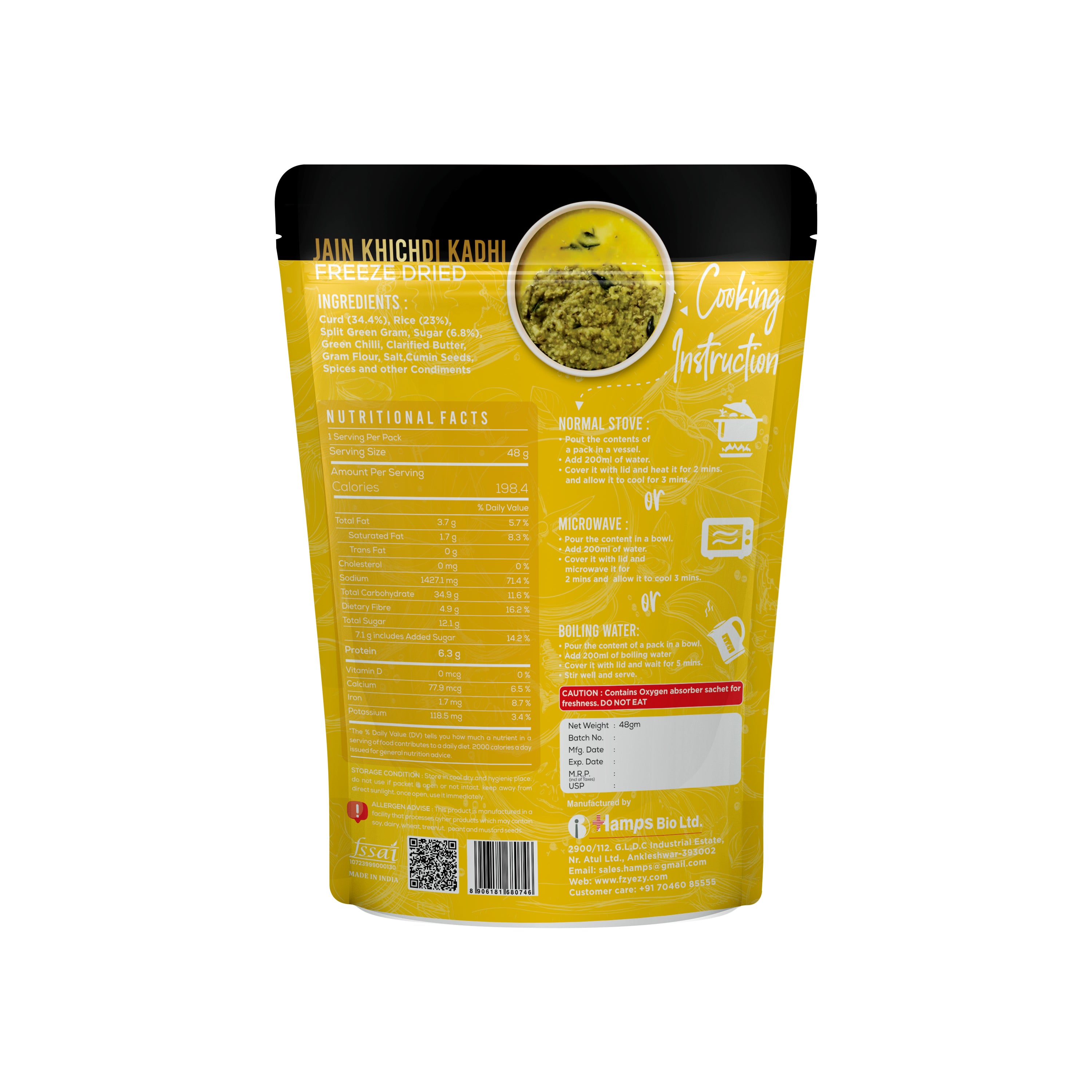Freeze Dried Jain Khichdi Kadhi