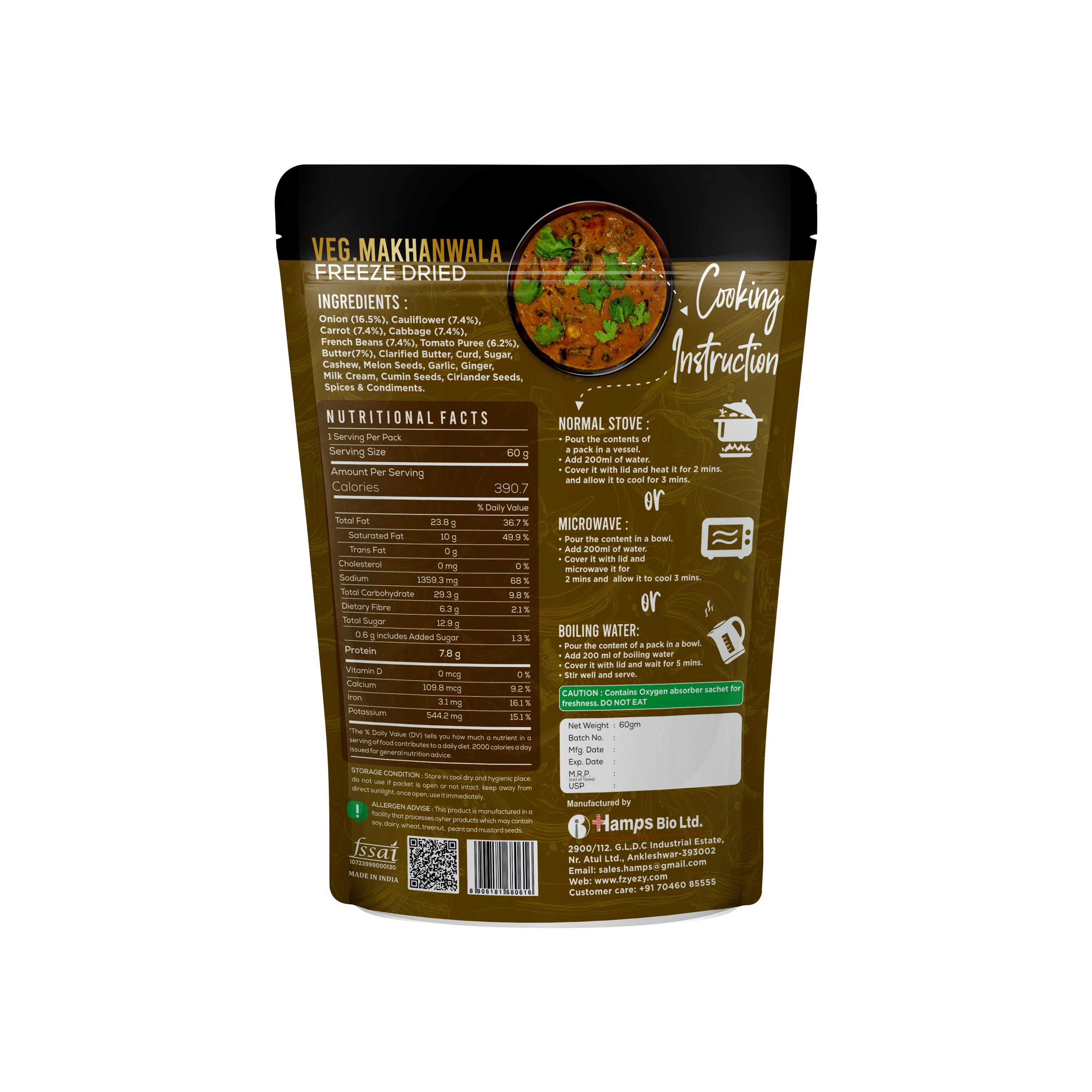 Freeze Dried Veg. Makhanwala