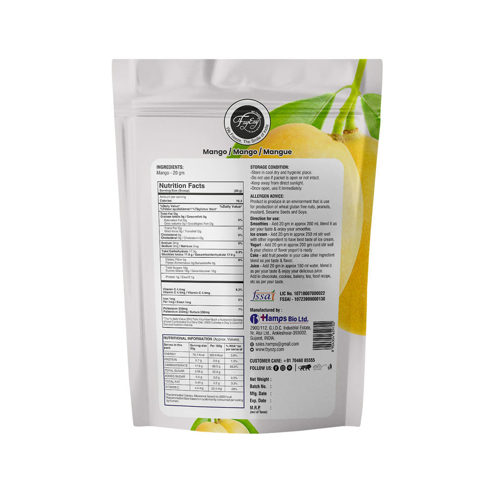 Freeze Dried Mango Chunks