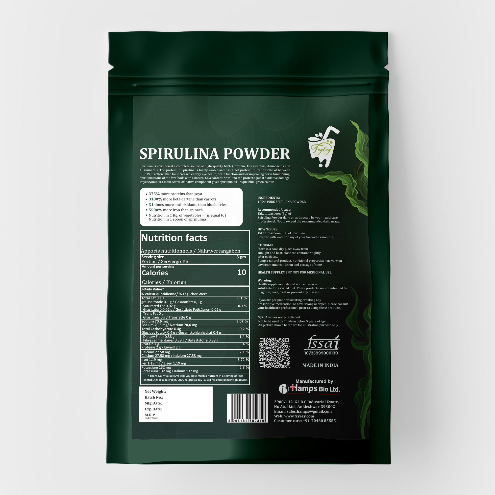 Spirulina Green Algae Powder